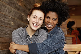 two women hugging