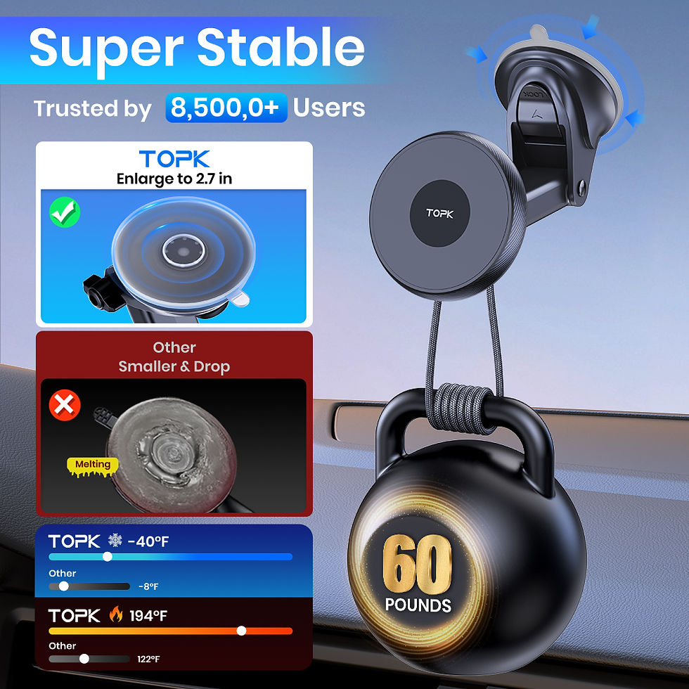 Thumbnail: TOPK Magnetic Car Phone Holder Mount For Magsafe IPhone15 Pro Max Single-Hand Op