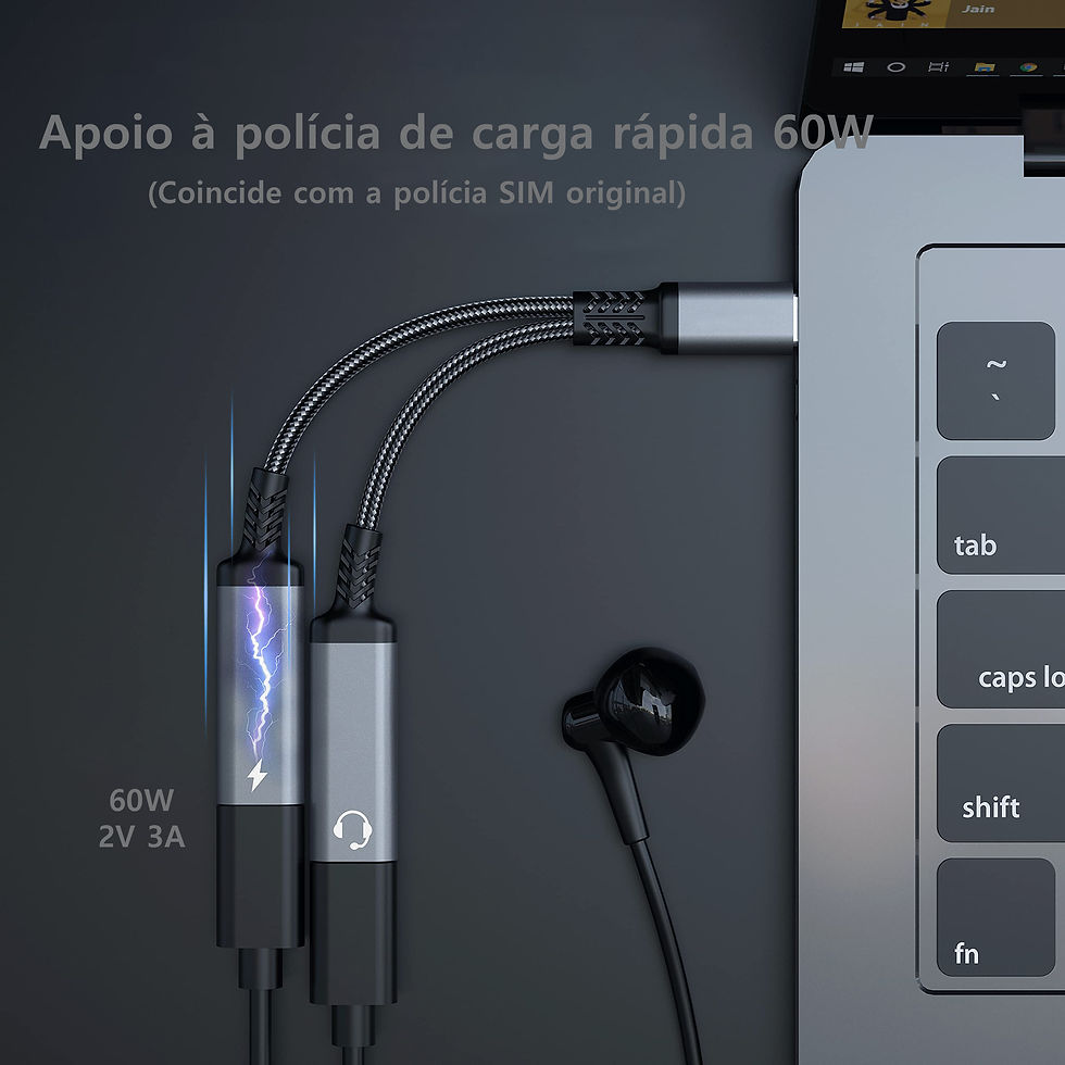 Thumbnail: OTG 2 IN 1 USB C Splitter to Dual Type USB C Headphone Jack Audio Adapter PD 60W