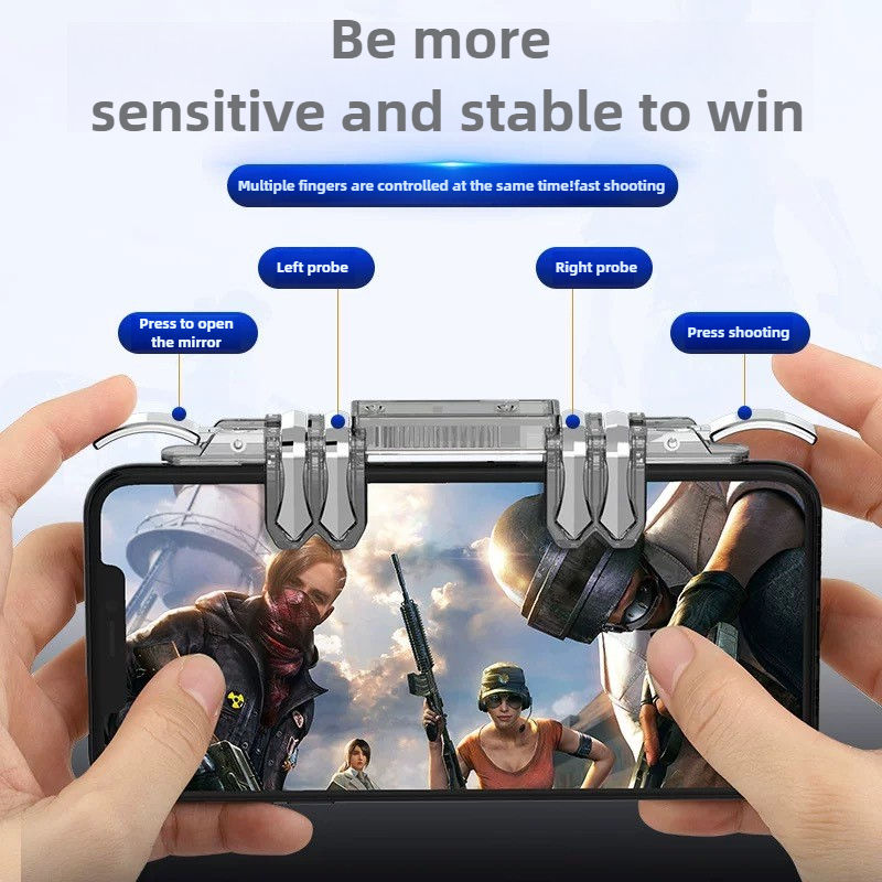 Thumbnail: 6 Fingers Cell Phone Gamepad Joystick Controller Z06 for PUBG Aim Shooting ABS K