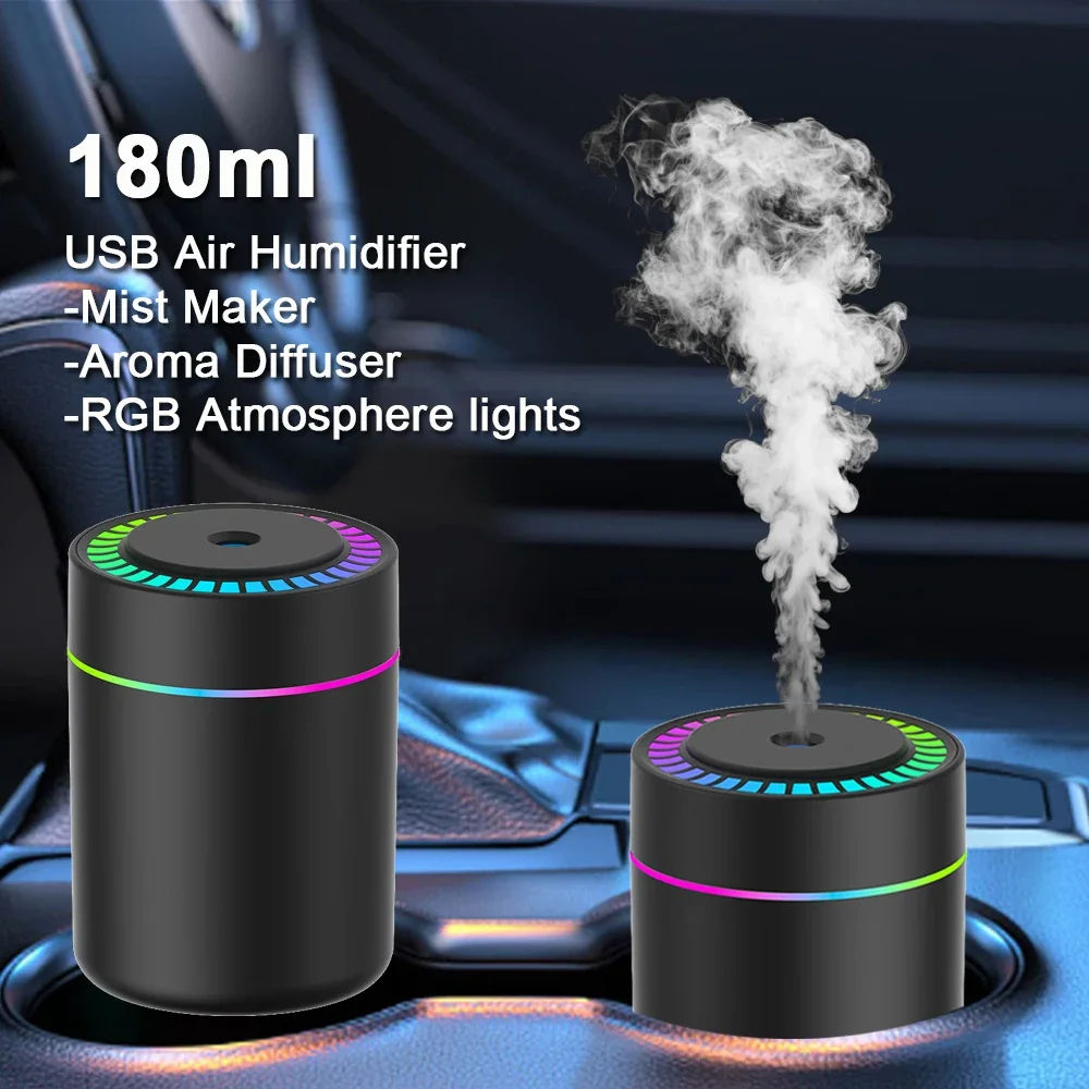 180ML Mini Air Humidifier USB Electric Aroma Diffuser Essential Oil Purifier Aro