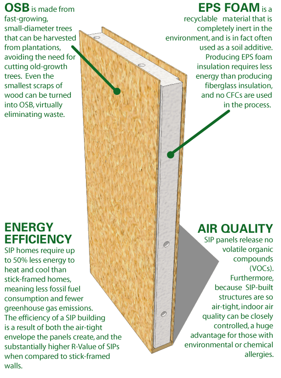 Structured insulated panel insulation cross section
