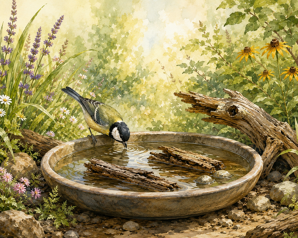 Vasque pour abreuver la faune sauvage en période de sécheresse, voire canicule.