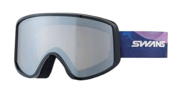 【SWANS 180 グロスブラック :レンズカラー シルバーミラー×クリア】/「眼鏡・ヘルメット対応」可視光線透過率 30%!曇り止めレンズ