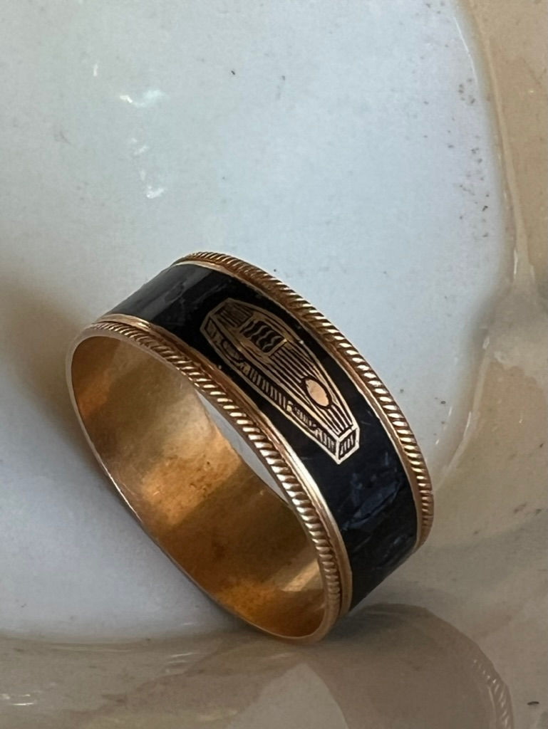 Thumbnail: Enamel Coffin Ring