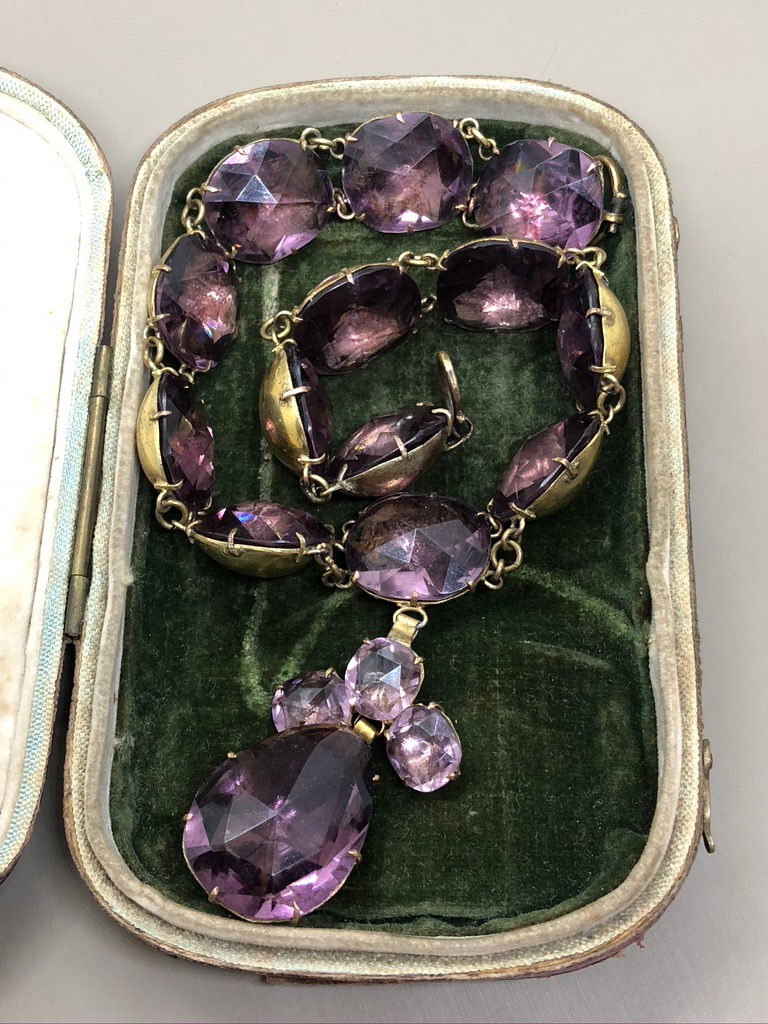 Thumbnail: 'Queen Anne' Paste Necklace c.1760