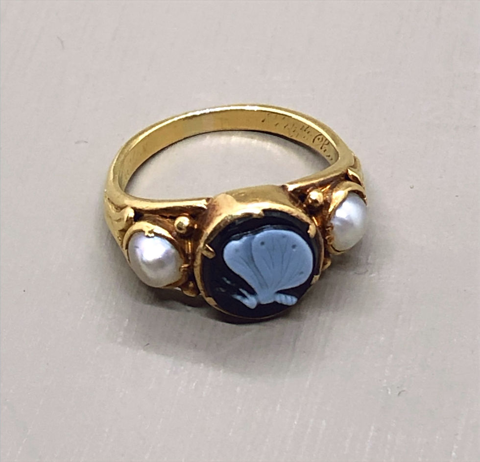 Thumbnail: Butterfly Cameo Mourning ring for Elizabeth Chute 1842