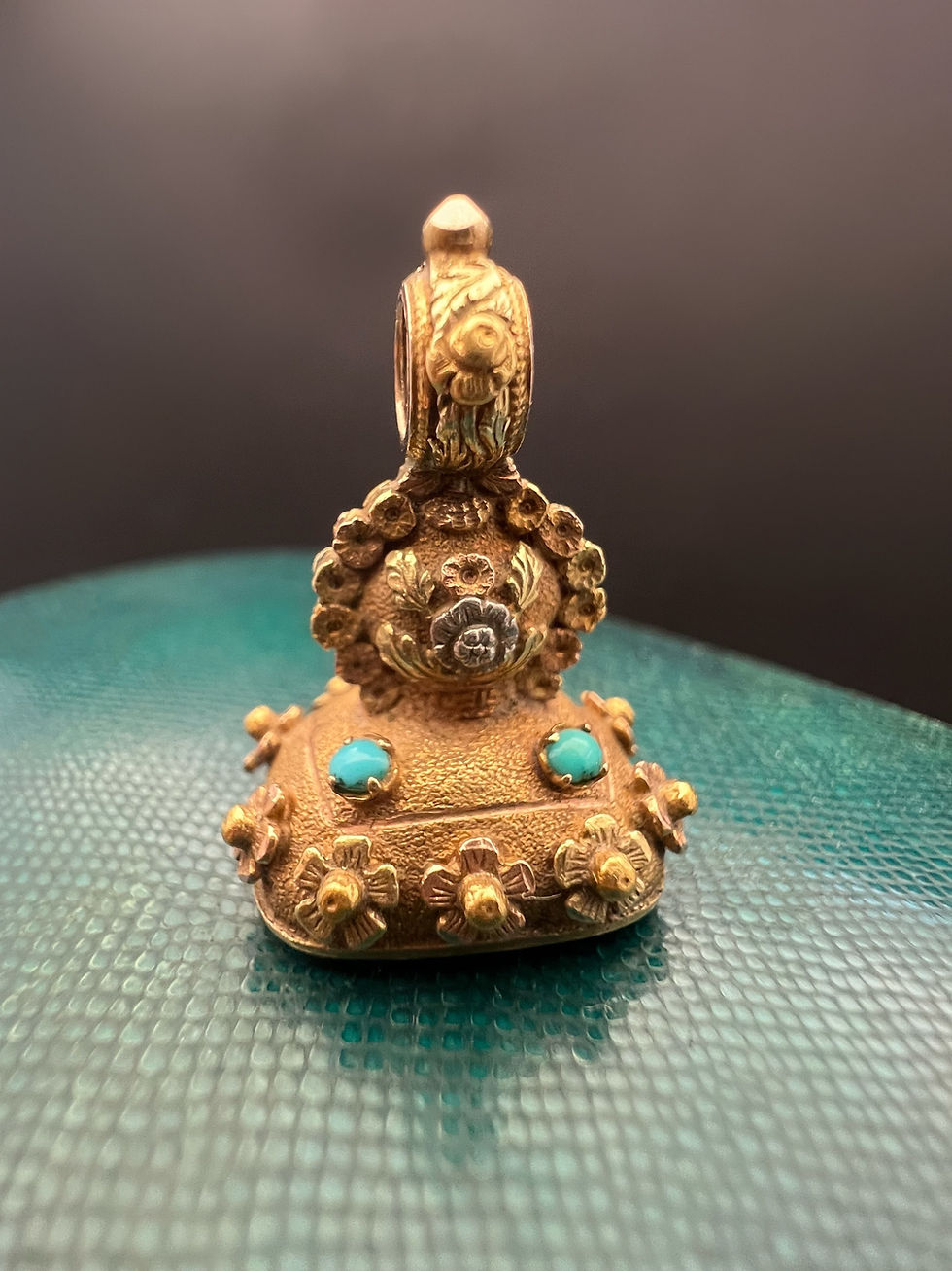 Thumbnail: Three Colour Gold Floral Fob Seal