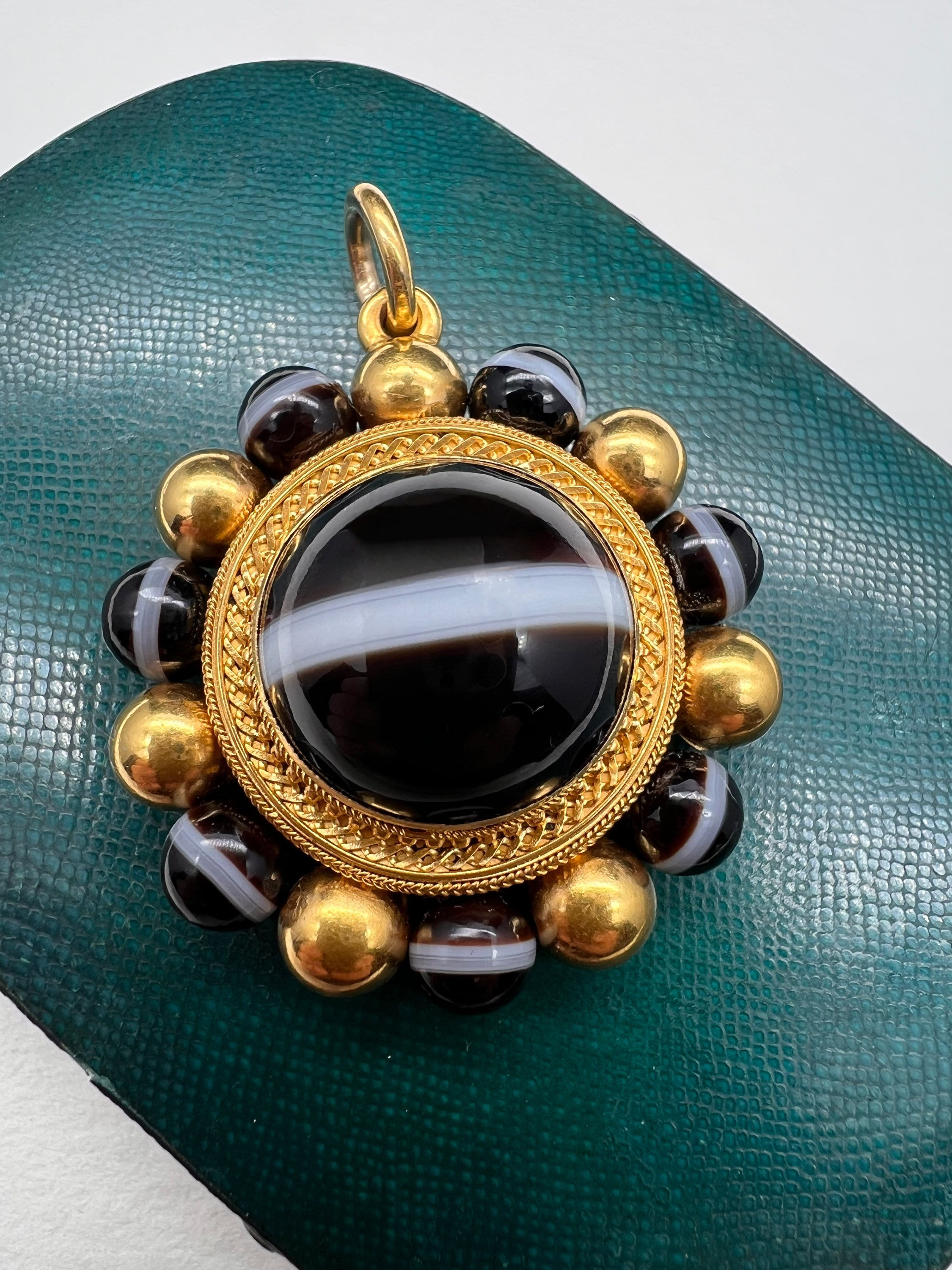 Victorian Banded Agate Pendant