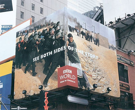 BBC World America two sides billboard