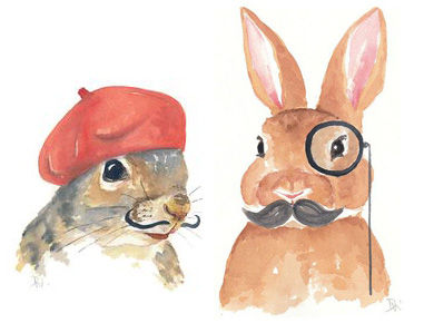 Woodland creatures with moustaches
