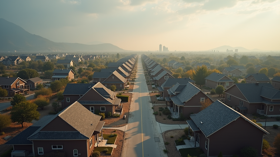 High angle view of a neighborhood under development