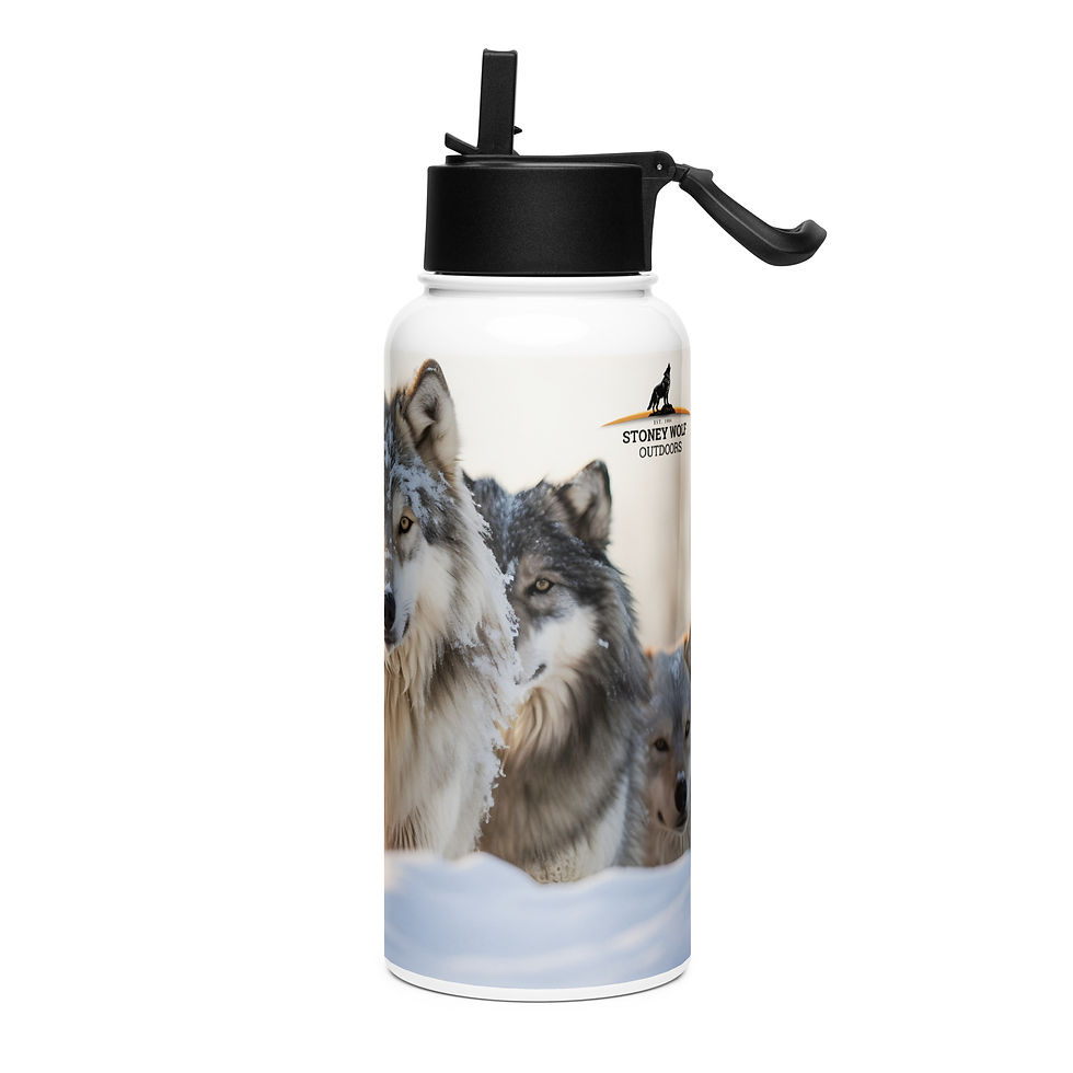 Thumbnail: Wolf Pack Stainless Steel Water Bottle with a Straw Lid