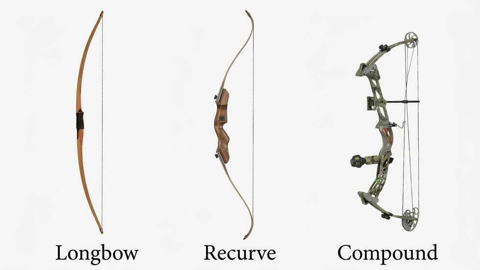 longbow, recurve and compound