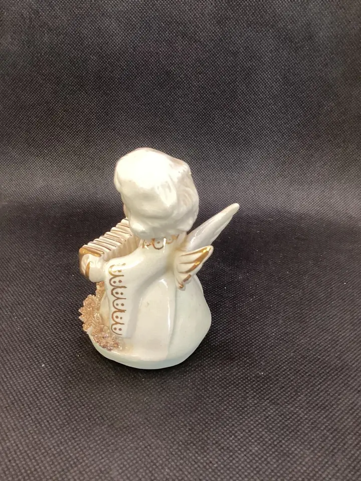 Thumbnail: Angel Playing Accordian Figurine Porcelain Japan 1950’s VTG