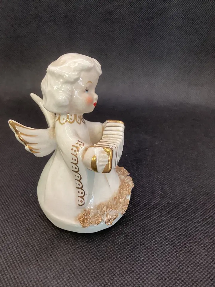 Thumbnail: Angel Playing Accordian Figurine Porcelain Japan 1950’s VTG