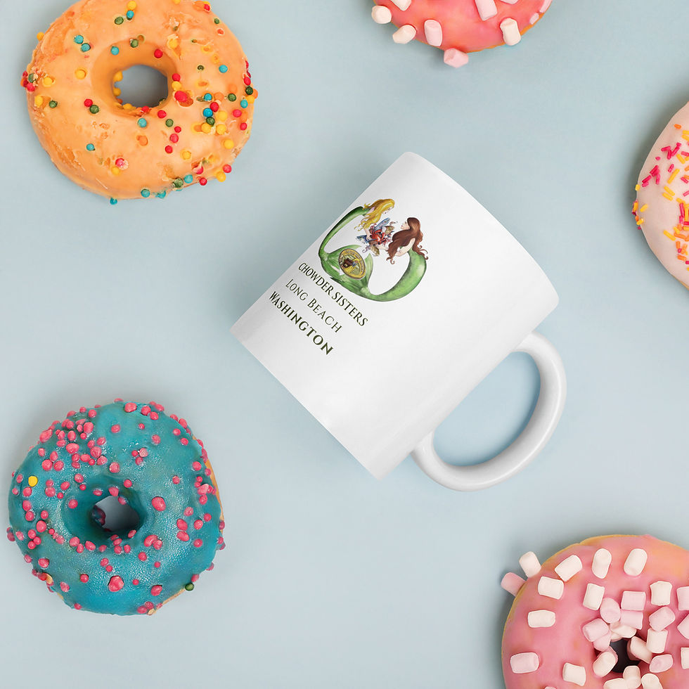 Thumbnail: White mug with our logo on  table with donuts
