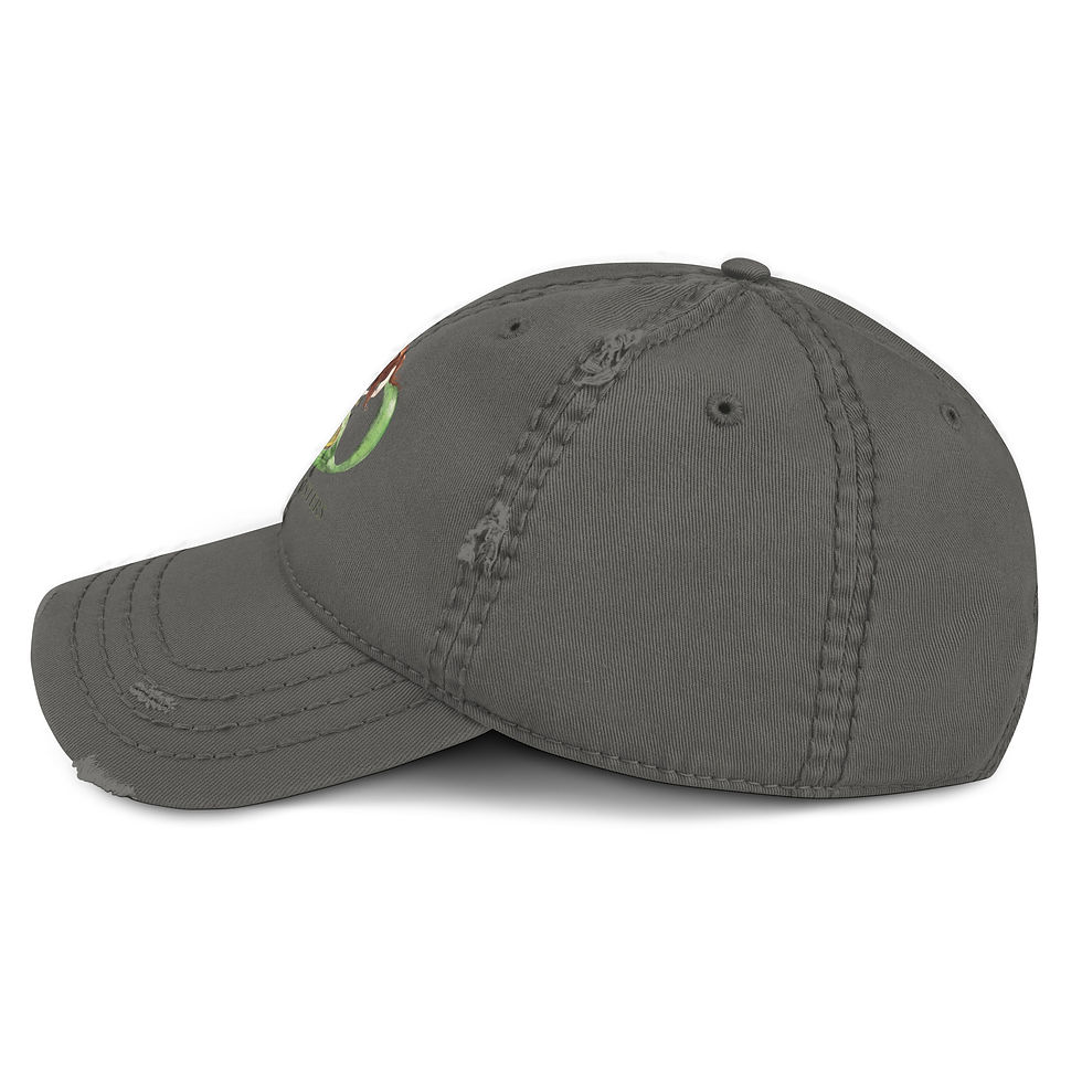 Thumbnail: side view distressed grey hat