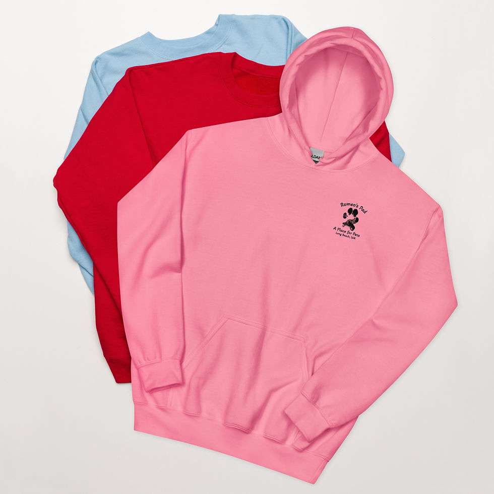 Thumbnail: Romeo’s Closet Unisex Hoodie Black Logo | Pet Lover Apparel
