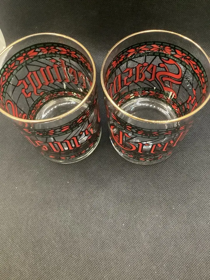 Thumbnail: Houze Season’s Greating Cocktail Glasses Set Of 4 1970’s Sears