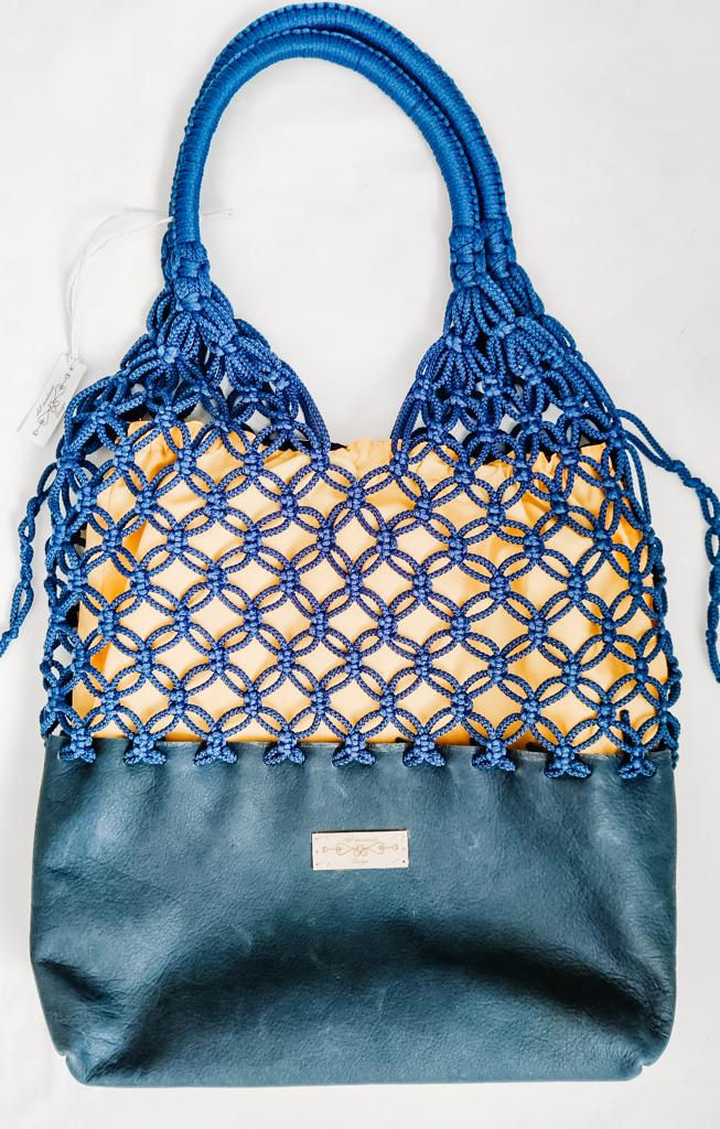 Thumbnail: Leather & Macrame Handbag