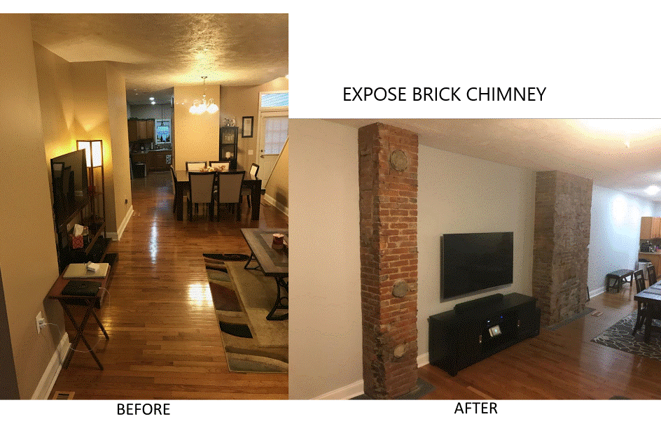 EXPOSE BRICK CHIMNEYS