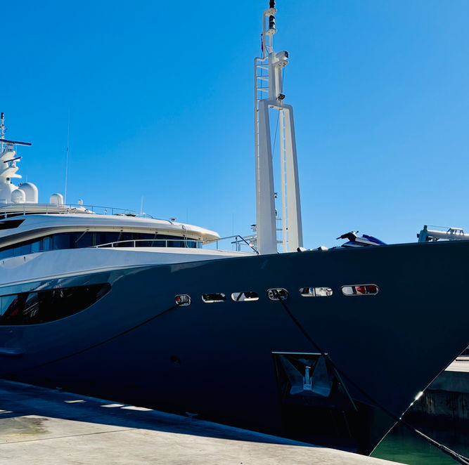 Yacht in marina in south Florida docked at Derecktors Ft pierce 