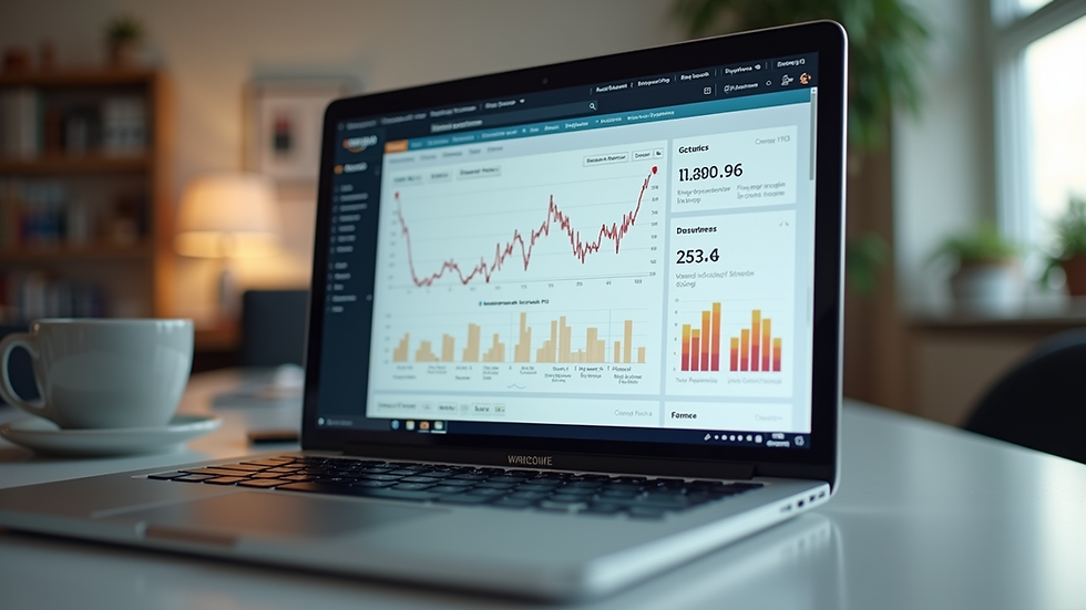 Eye-level view of a laptop screen showing Amazon PPC dashboard