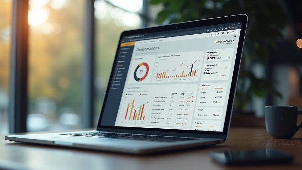 Eye-level view of a laptop screen showing Amazon PPC dashboard