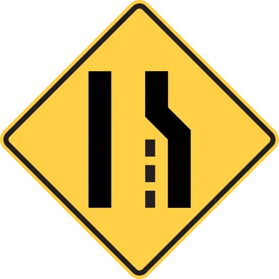 W4-2R Lane Ends
