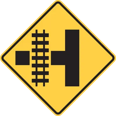 W10-3L Grade Crossing Advance Warning - Side Road with Grade Crossing