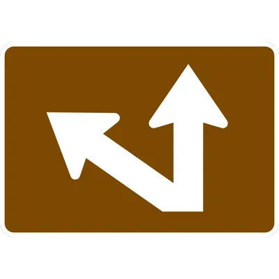 M6-7PL Directional Arrow - Through and Oblique (plaque) (white brown)