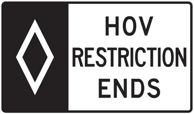 R3-15C HOV Lane Ends - Restriction (Overhead)