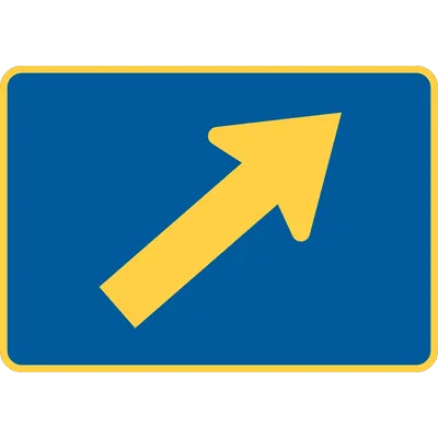 M6-2PR Directional Arrow - Oblique (plaque) (yellow blue)