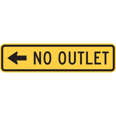 W14-2AL No Outlet (with arrow)