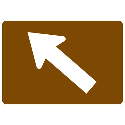 M6-2PL Directional Arrow - Oblique (plaque) (white brown)