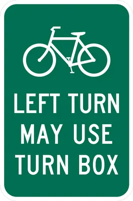 D11-20L Bicycle Left Turn May Use Turn Box