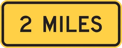 W16-3AP XX Miles (1-line plaque)