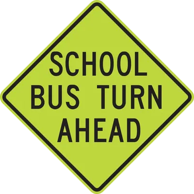 S3-2 School Bus Turn Ahead