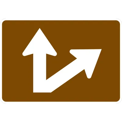 M6-7PR Directional Arrow - Through and Oblique (plaque) (white brown)