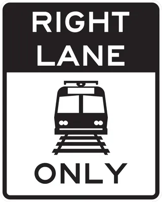 R15-4A Light Rail Only Right Lane