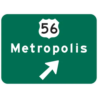 E4-2 Exit Direction (1 Shield, 1 destination) - Post-Mounted