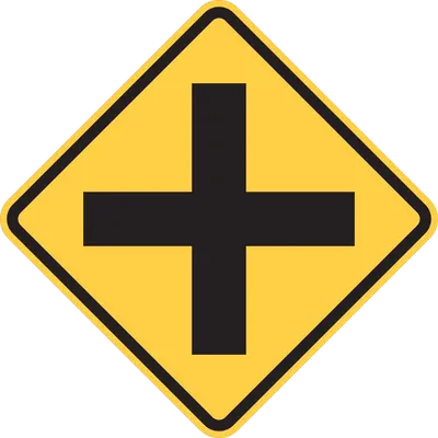 W2-1 Intersection Warning - Crossroad
