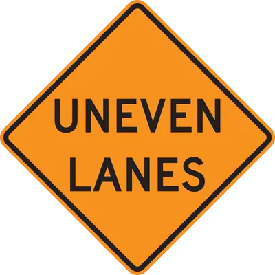 W8-11 Uneven Lanes