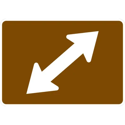 M6-5PR Directional Arrow - Oblique (Two-Way) (plaque) (white brown)