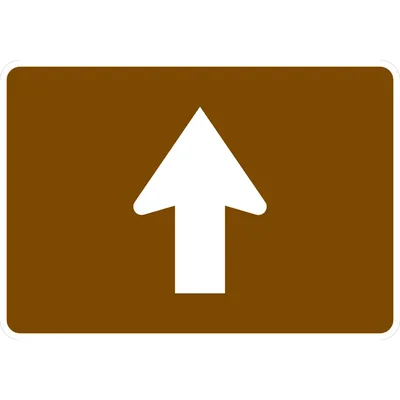 M6-3P Directional Arrow - Through (plaque) (white brown)