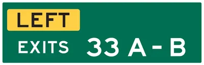 E1-5JP Left Exit Number (1, 2 digits with dual-letter suffix) (plaque)