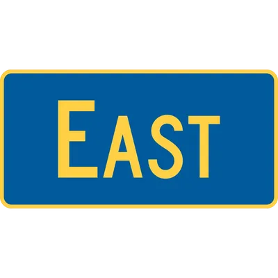 M3-2P Cardinal Direction - East (plaque) (yellow blue)