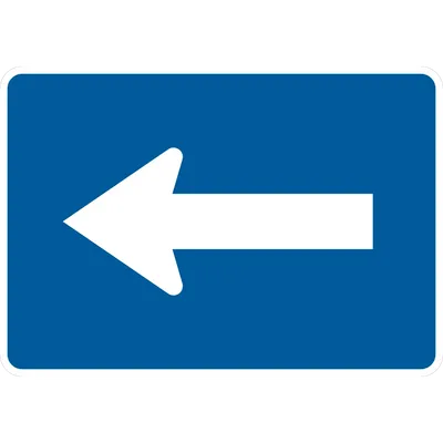 M6-1PL Directional Arrow - Turn (plaque) (white blue)