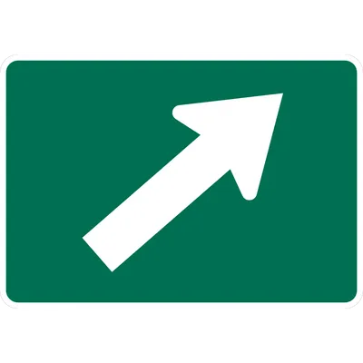 M6-2PR Directional Arrow - Oblique (plaque) (white green)